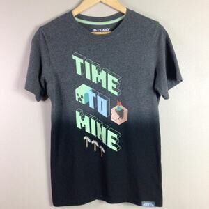 Minecraft Earth Time To Mine Black Fade Shirt Black Gray XL